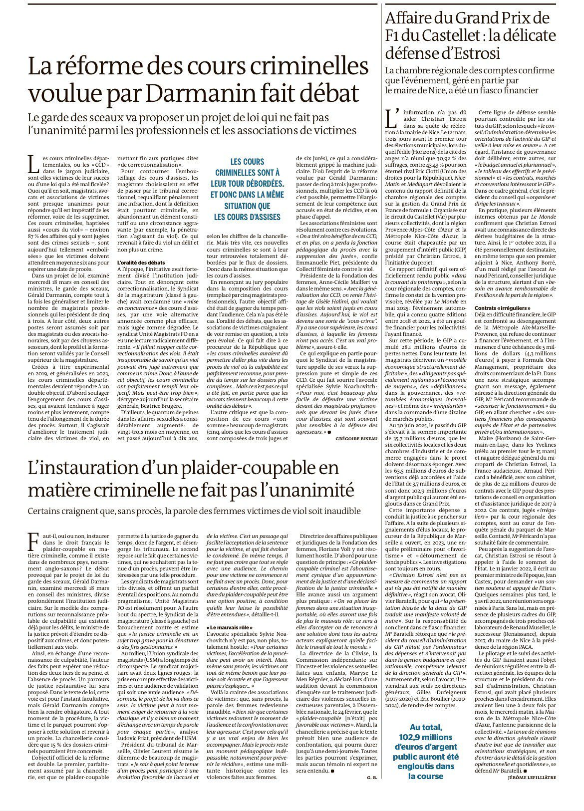 Articles du Monde du 19 mars 2026 2eme page